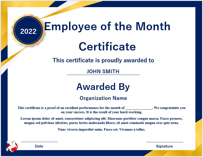 Classic Employee of the Month Certificate Template